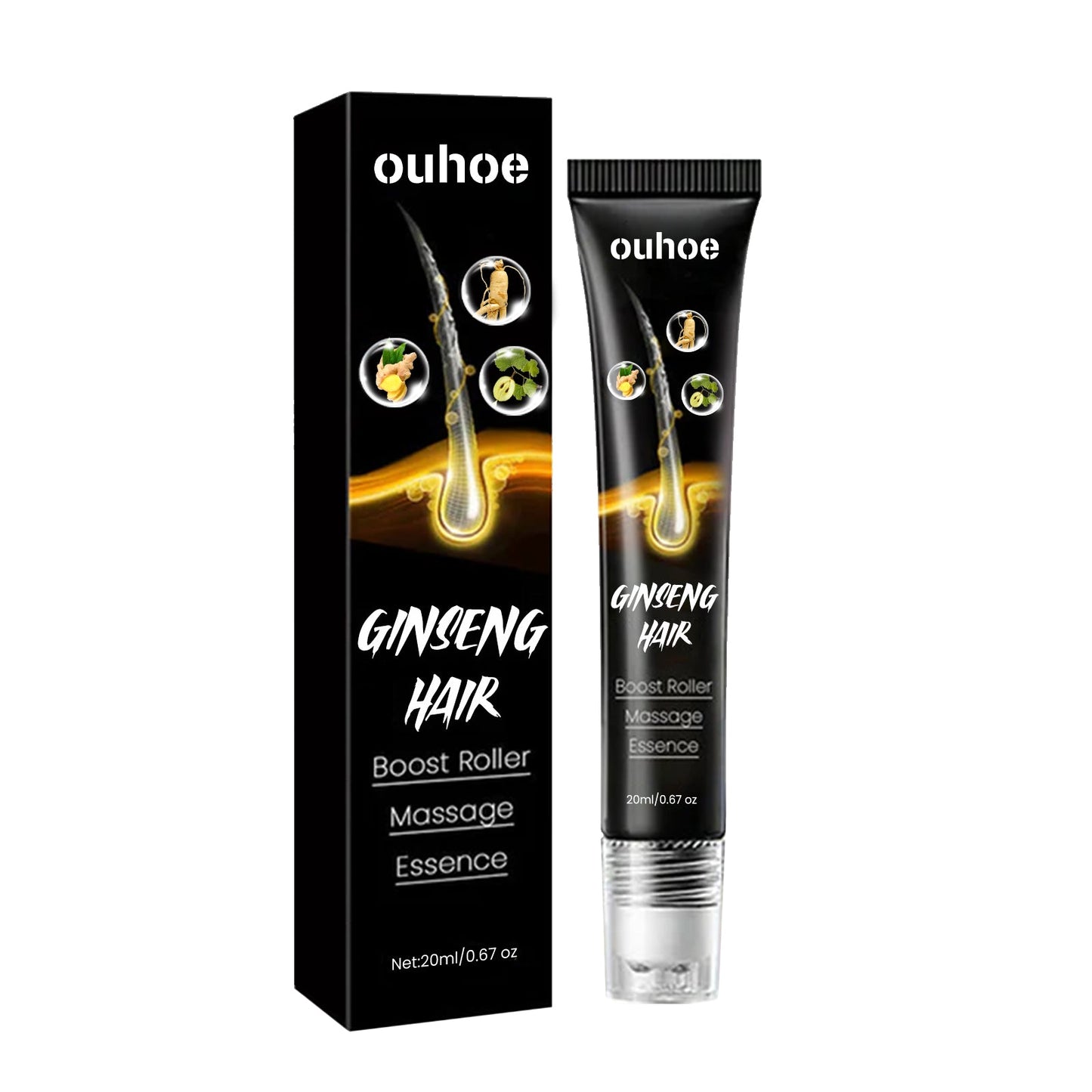 Ginseng Massage Essence, Moisturizes Scalp Strengthens Hair Prevents Loss Hair Care Essence - Korvel