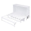 Queen Size Murphy Bed with Built-In Charging Station and a Shelf  White - Korvel