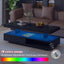 U-Can LED coffee table with storage space, modern central table with 2 drawers and display rack, equipped with LED lights, black - Korvel