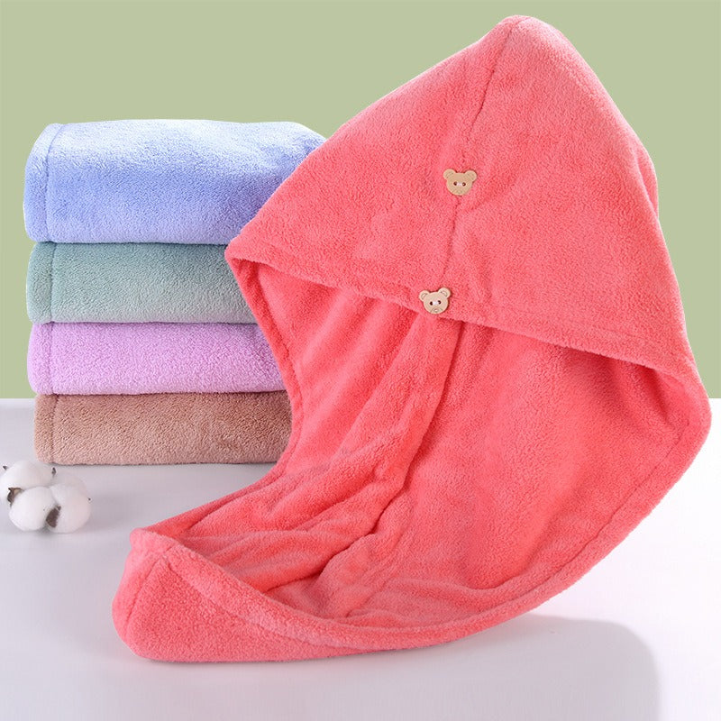 Premium Coral Velvet Quick Drying Hair Towel & Shower Cap