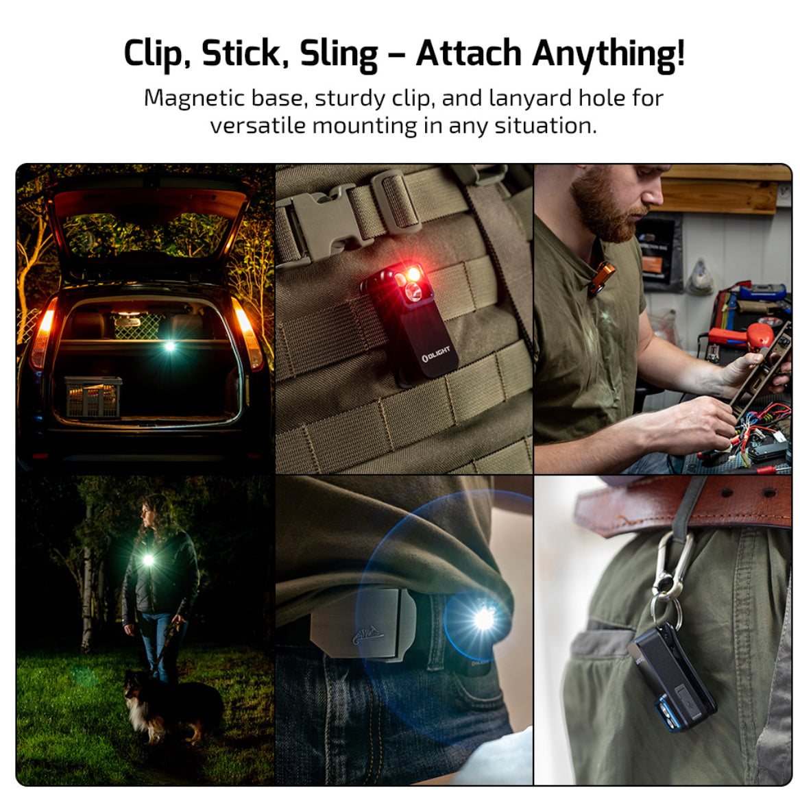 Olight Oclip Pro – Lampe de poche polyvalente avec clip en 4 couleurs