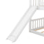 Twin Over Twin Bunk Bed with Convertible Slide and Ladder - White