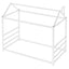 House Platform Bed with Roof and Chimney Design,White - Korvel