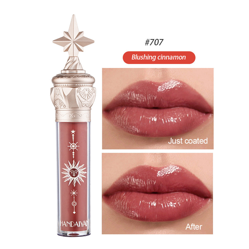 HANDAIYAN Small Star Stick Lip Gloss Lipstick Water Light Film Mirror Lip Glaze Glass Lip Gloss Moisturizing Lasting Not Easy To Fade - Korvel