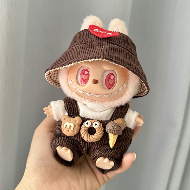 Ensemble de vêtements pour bébé Labubu avec pendentif - Pantalons à bretelles Sweetener