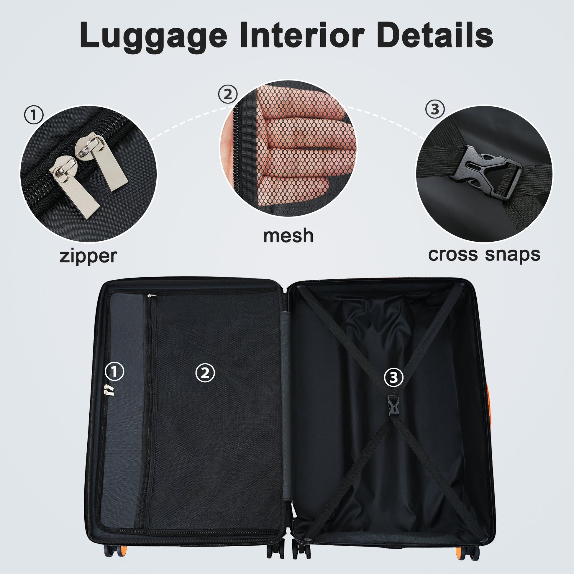 Contrast Color Hardshell Luggage 24inch Expandable Spinner Suitcase with TSA Lock Lightweight Green + ABS - Korvel