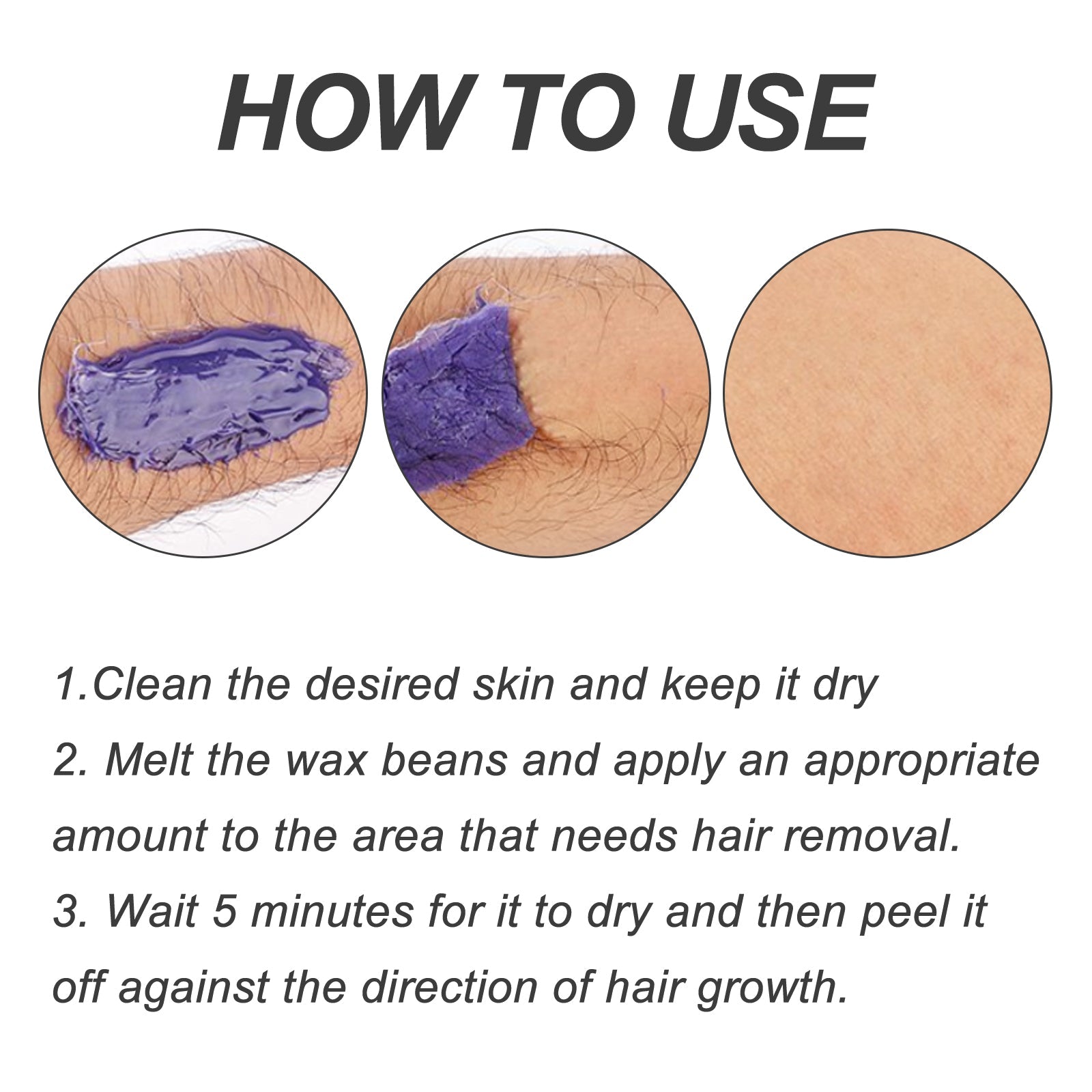 Hair Removal Wax Bean, Underarm Leg Quick Hair Removal Mild Non-Irritating Skin Dry And Smooth - Korvel