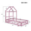 Wooden Twin Size Children's Bed with Detachable Headboard, Pink