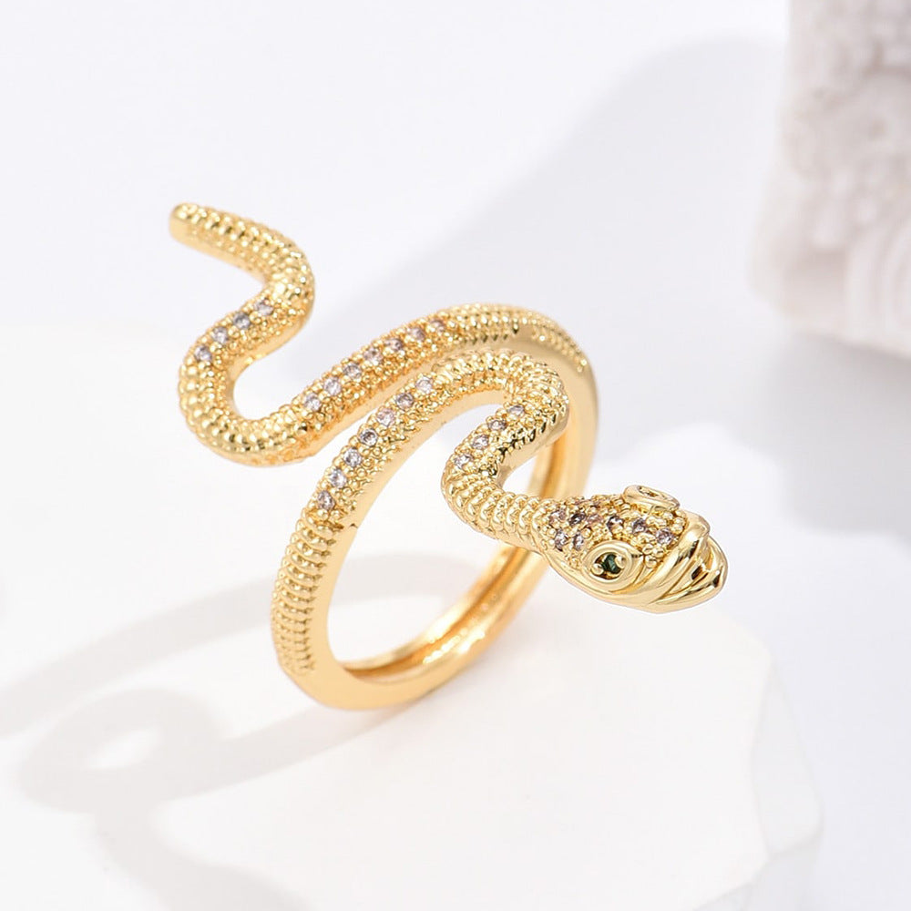 Anillo Ajustable en Forma de Serpiente Elegante para Mujeres
