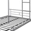 Metal bunk bed/sturdy/noise reduction/2 side ladders/safety guardrails/CPC certification/no spring box required (Silver) - Korvel