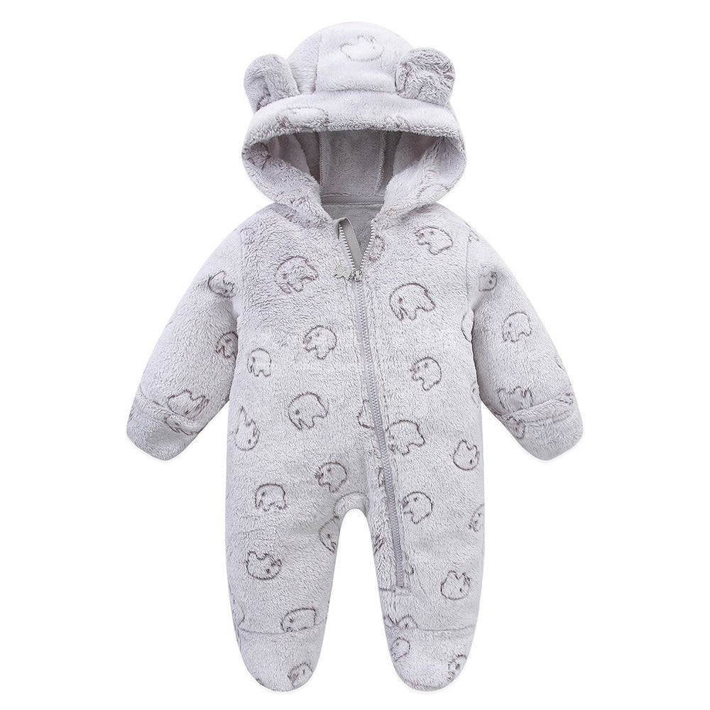 Baby cartoon hooded jumpsuit baby crawling suit - Korvel