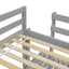 Twin High Loft Bed with Ladder landing Platform, Ladders, Guardrails,Grey - Korvel