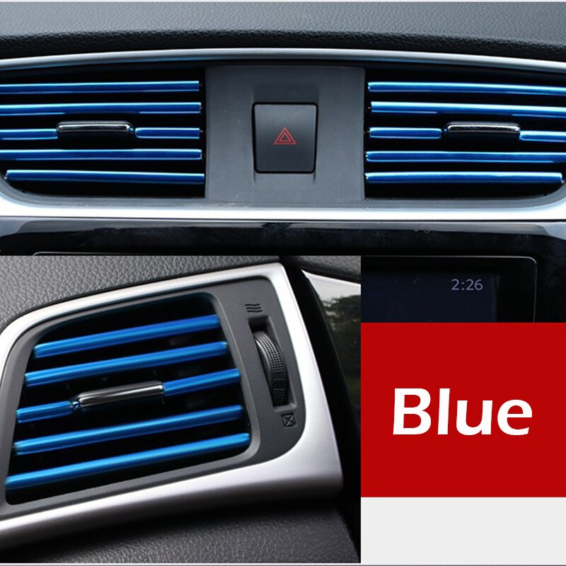 10pcs/lot Car-styling Plating Air Outlet Trim Strip Interior Air Vent Grille Switch Rim Trim Outlet Decoration Strip DIY - Korvel