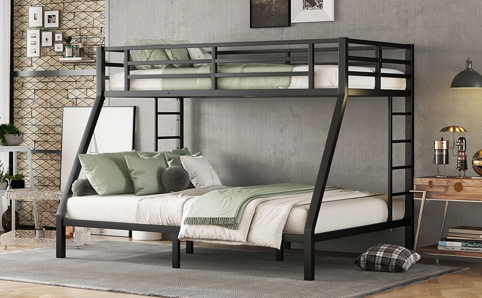 Metal Twin XL over Queen Bunk Bed for Teens and Adults,Space-Saving/Noise Reduced/No Box Spring Needed - Korvel