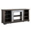 Mantel Stone modern entertainment console, manually stacked stone surrounds open storage space, gray - Korvel