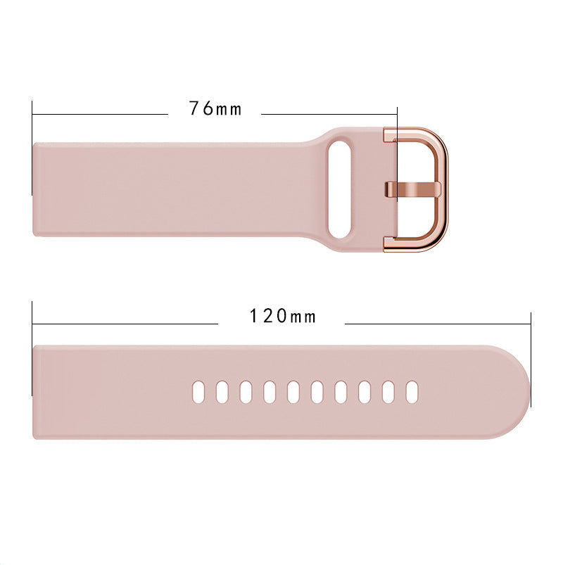 Suitable for Samsung Galaxy Watch Active2 Solid Color Silicone Strap 20/22mm Universal Strap - Korvel