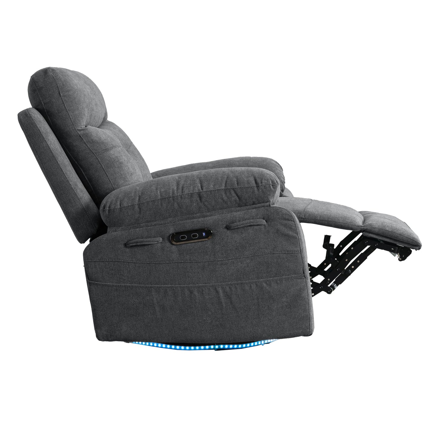 270 degree rotating electric lounge chair with Bluetooth speaker, LED light, telescopic foot pedal adjustable backrest DG - Korvel