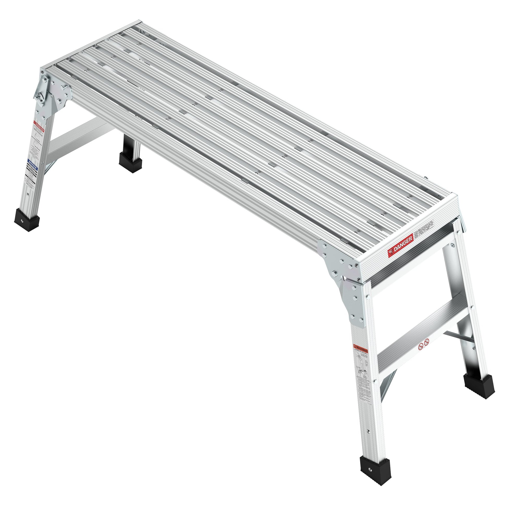 Work Platform Aluminum Portable Bench Folding Ladder ANSI Capacity 225 LBS 40" - Korvel
