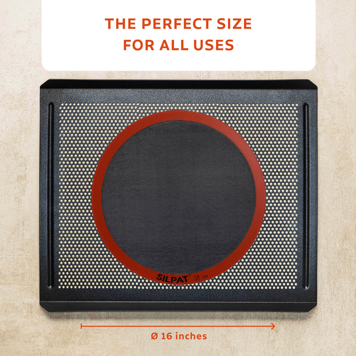 Silpat 16" Round Perfect Pizza Mat - Korvel