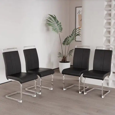 Chaises de salle à manger modernes en simili cuir PU - Ensemble de 4