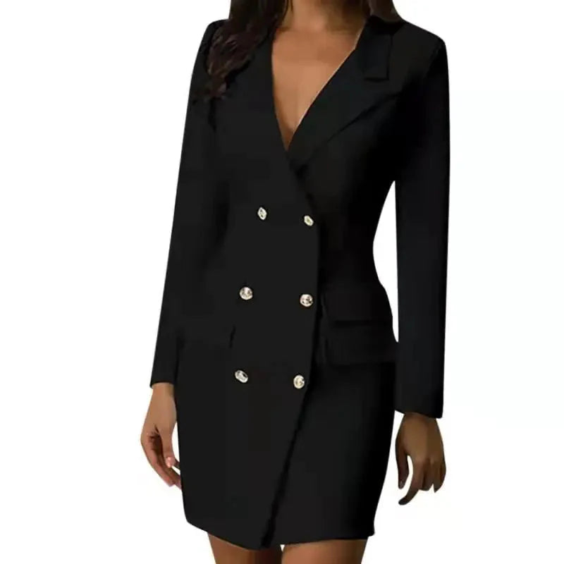 Robe de costume blanche élégante à double boutonnage