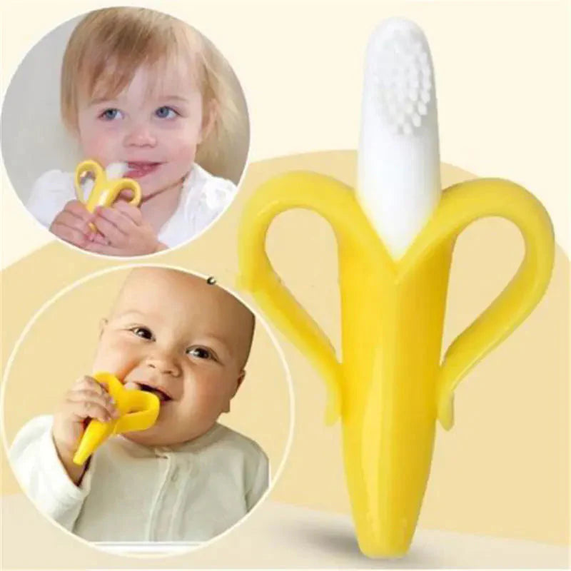 Cepillo de Entrenamiento y Mordedor de Silicona Banana Buds