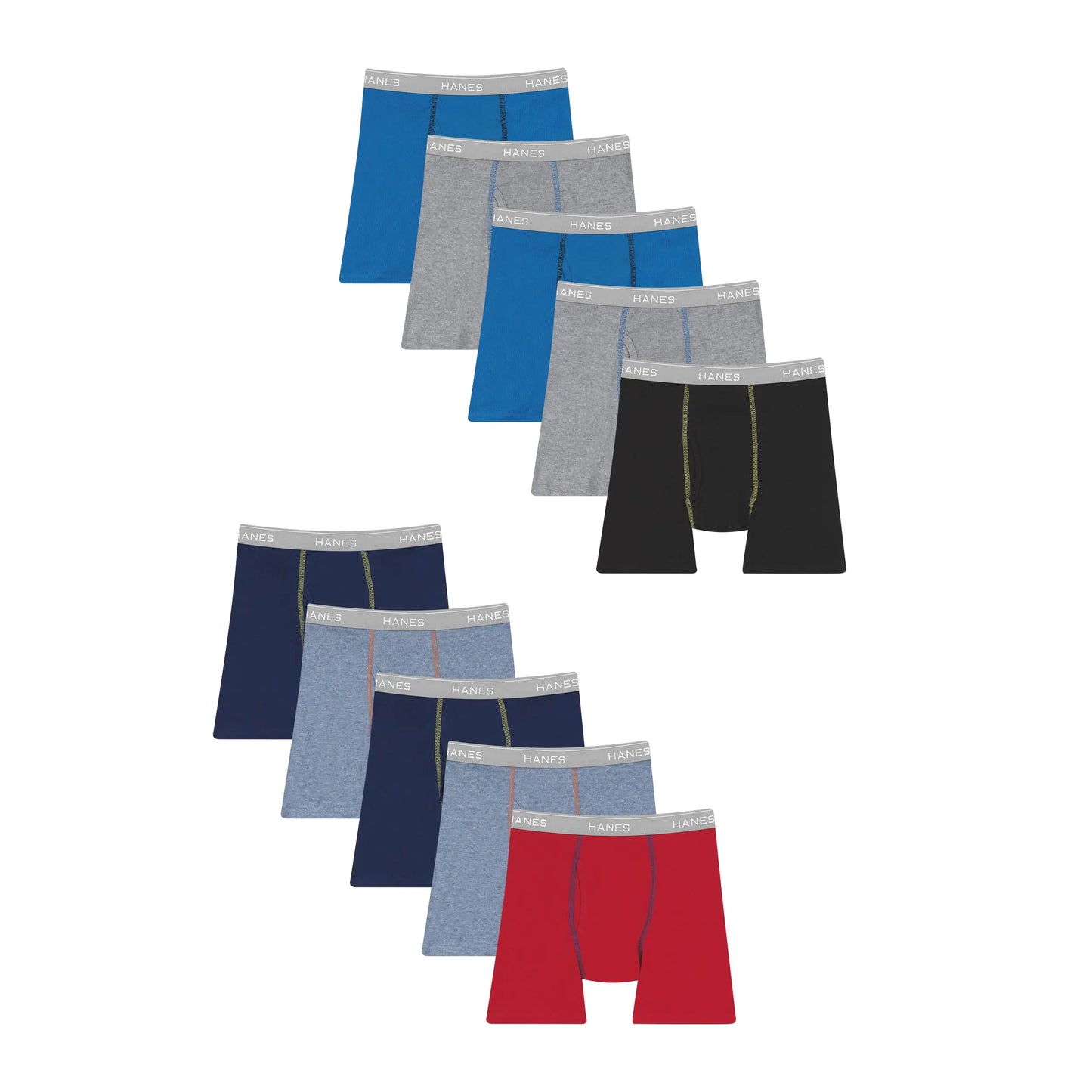 Bóxer Corto Comfort Flex para Niños Hanes - Paquete de 10 (2-3T, Variados)