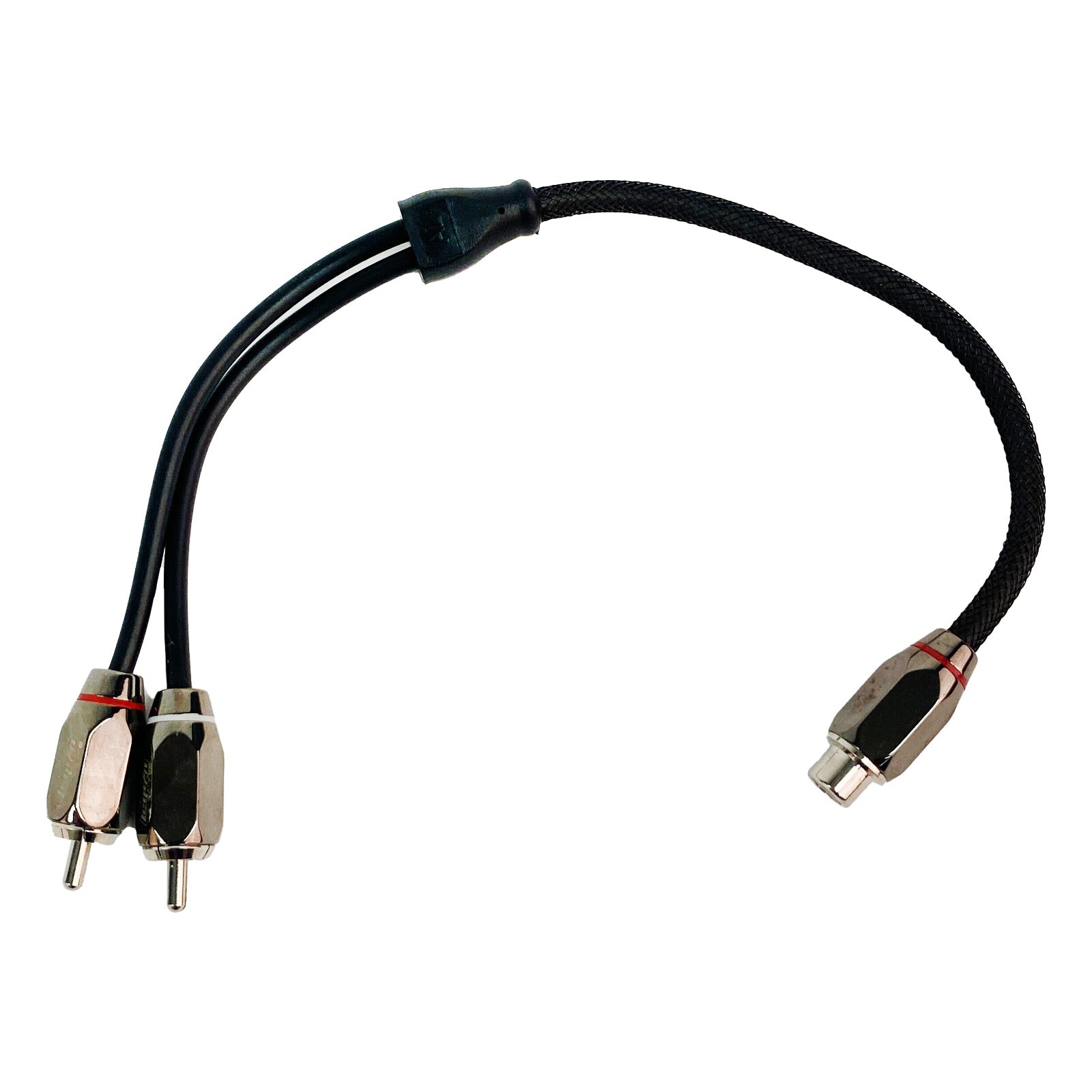Audio Legion ALY-FMM | 1 ft RCA Splitter Cable - 1 Female to 2 Male Connectors - Korvel