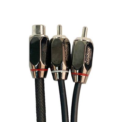 Audio Legion ALY-FMM | 1 ft RCA Splitter Cable - 1 Female to 2 Male Connectors - Korvel
