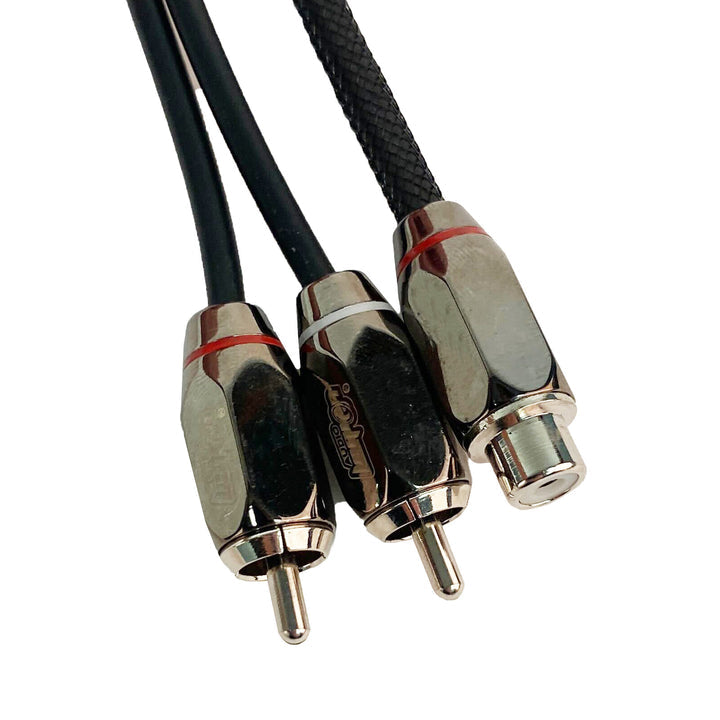 Audio Legion ALY-FMM | 1 ft RCA Splitter Cable - 1 Female to 2 Male Connectors - Korvel