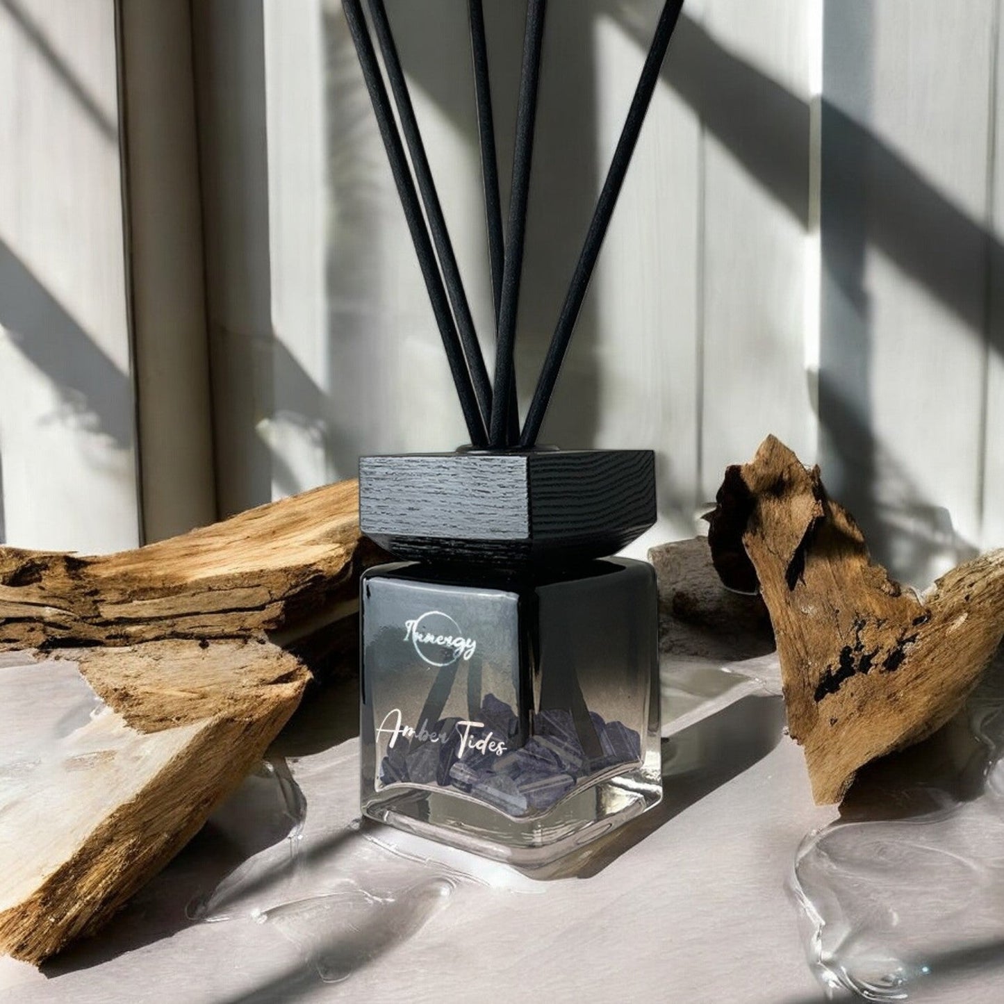 Amber Tides Crystal-Infused Reed Oil Diffuser - 100ml Serenity - Korvel