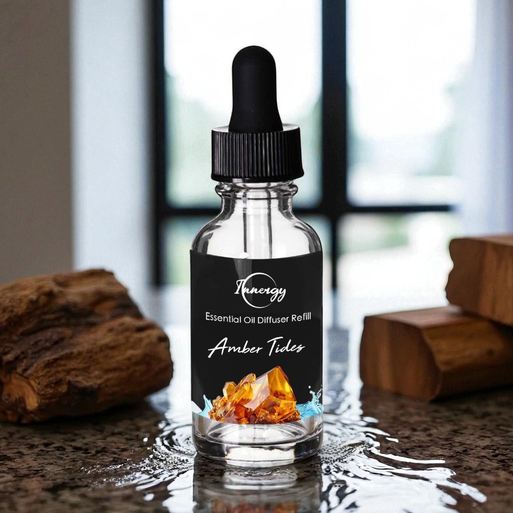 Amber Tides Crystal-Infused Car Diffuser - 8ml Air Freshener - Korvel