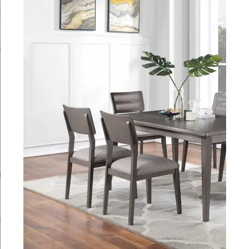 Elegant Set of 2 Dark Brown Dining Chairs with Upholstered Seats