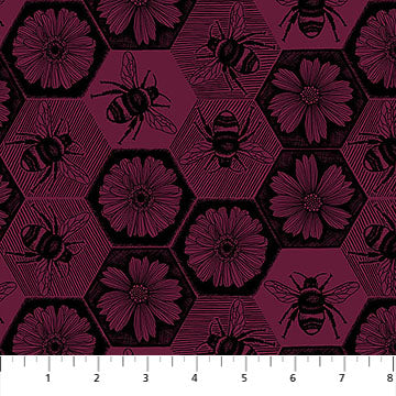 Tela de algodón Busy Mulberry de tinta indeleble - 44"/45" por yarda