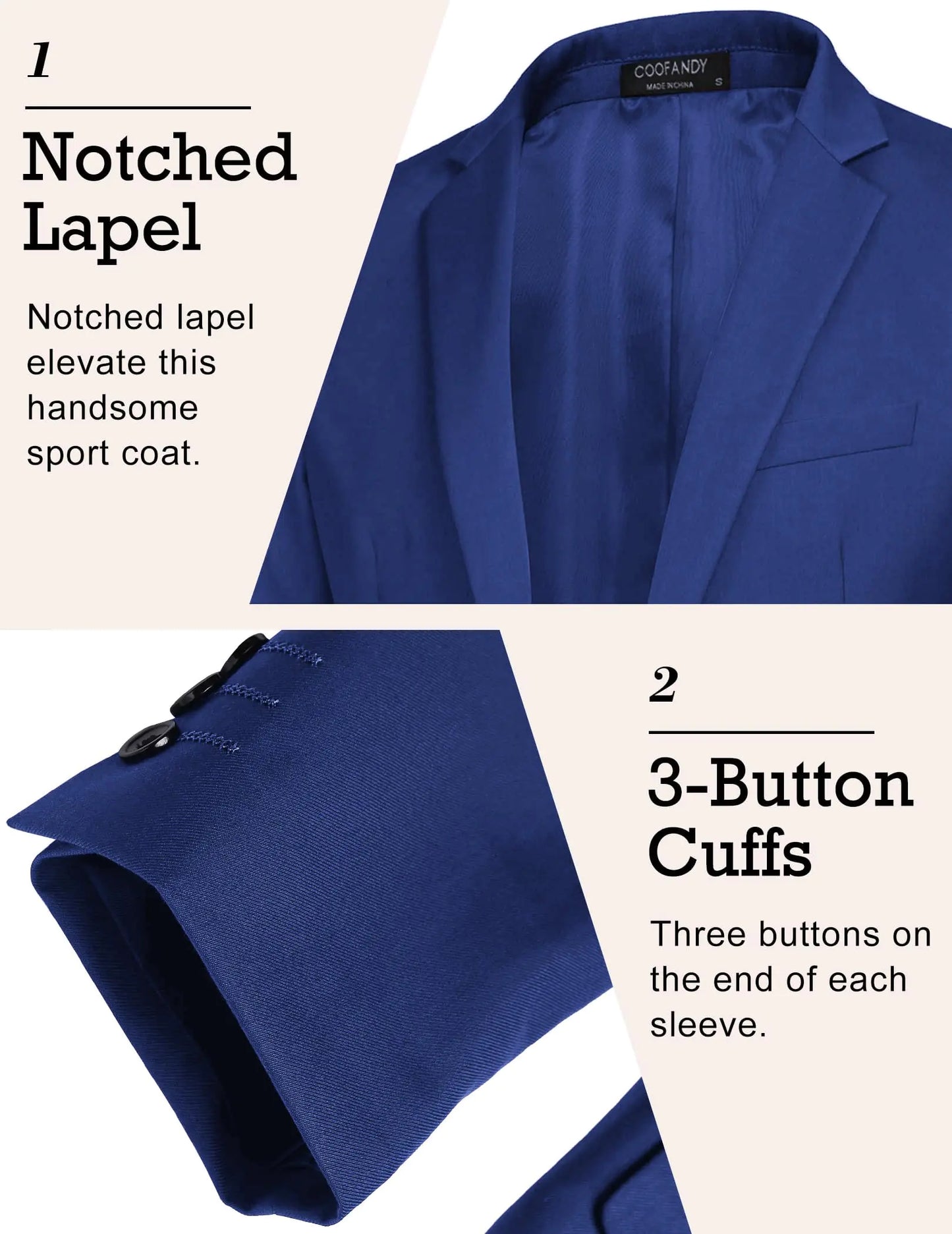 Blazer décontracté pour homme COOFANDY - Bleu gris - 3X-Large