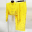Elegant Rhinestone Long Skirt Set