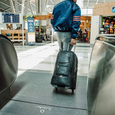 Black Leather Carry-On Roller Bag (Only 150 Made) - Korvel