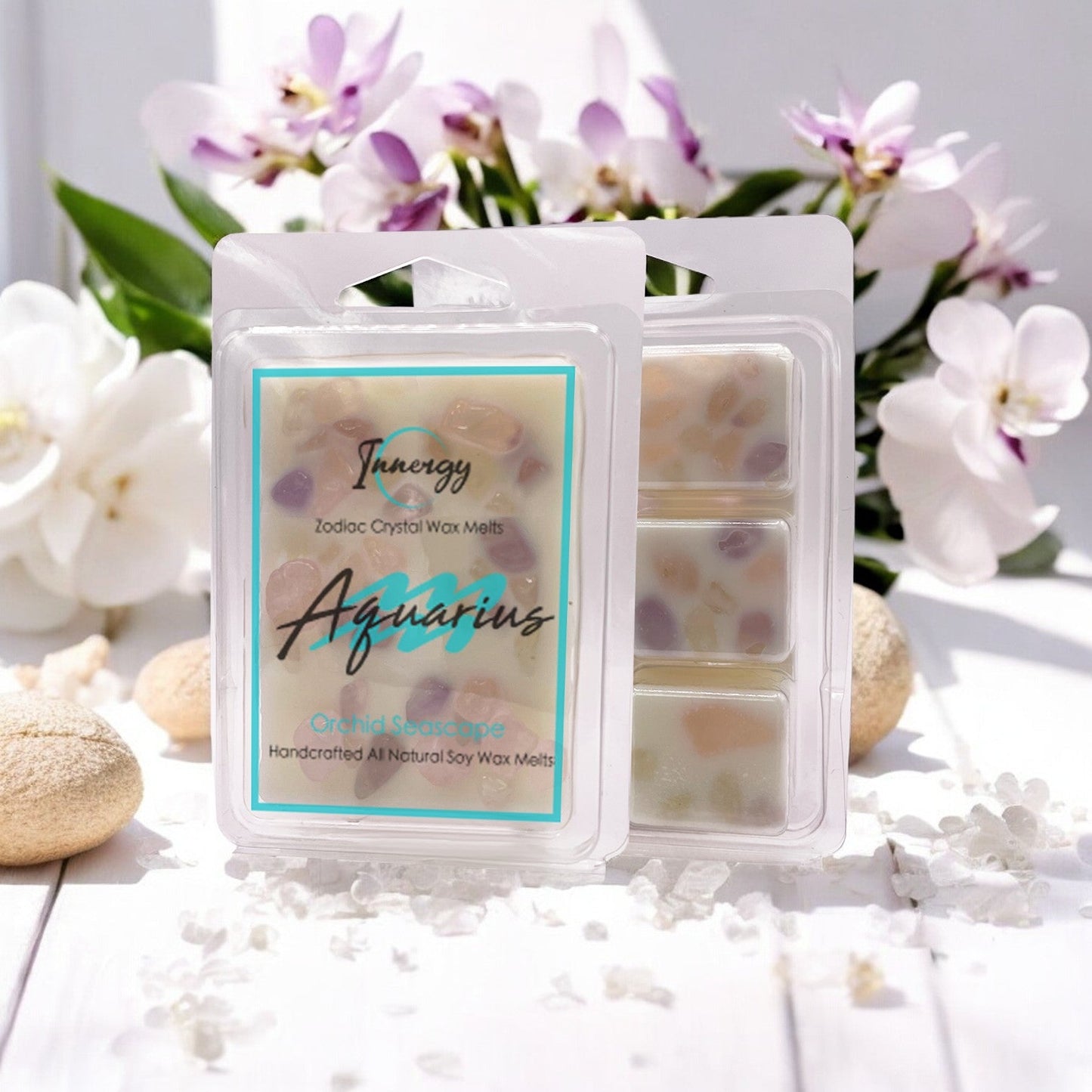 Aquarius Zodiac Crystal-Infused Coconut-Soy Wax Melts - Korvel