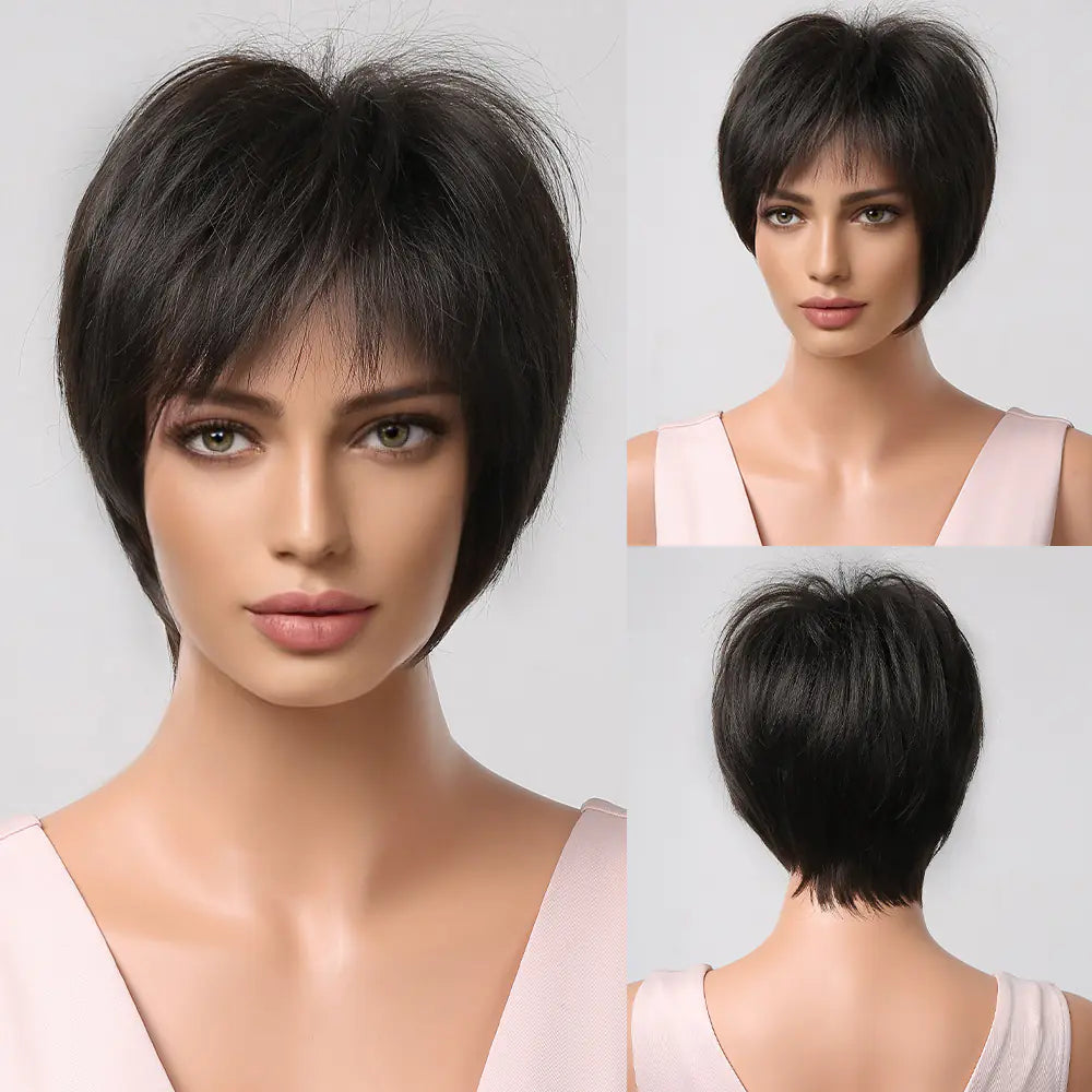 Natural Short Hair Women's Full-Head Wig