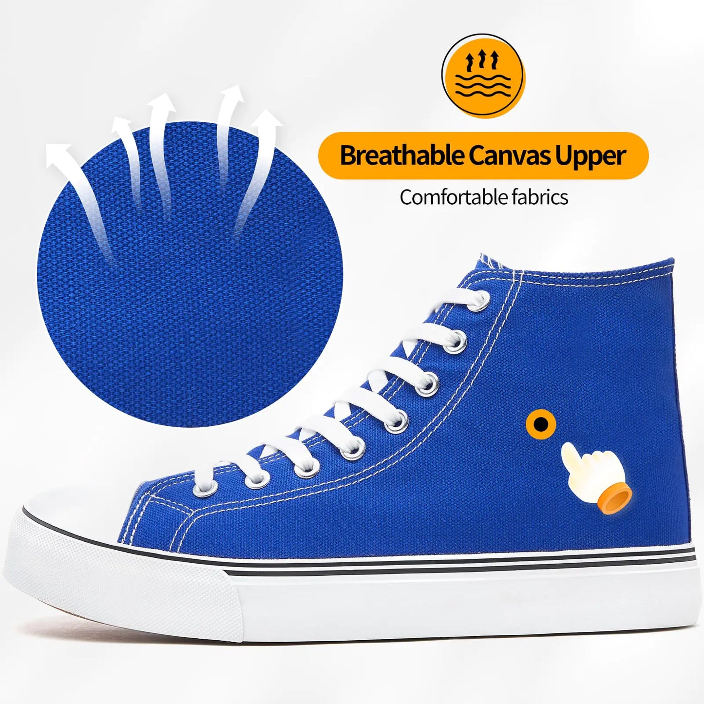 ZGR Zapatillas de Lona Altas para Hombre - Zapatos Casual Clásicos para Caminar