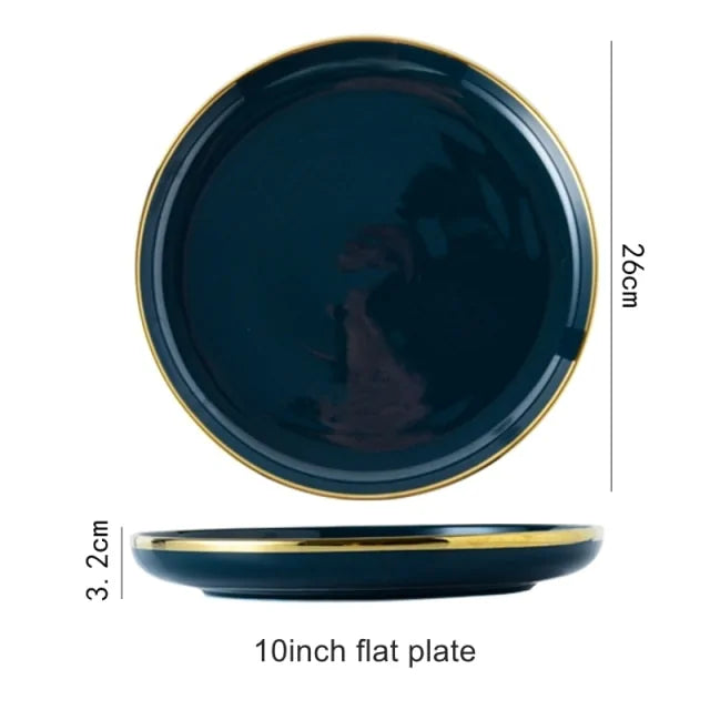 Elegant Blue Porcelain Dinner Plates