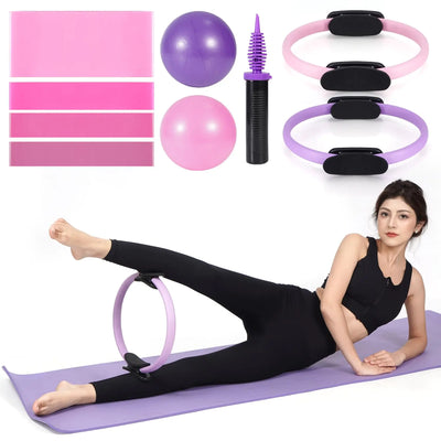 Pilates Ring and Ball Set - Premium Home Workout Equipment