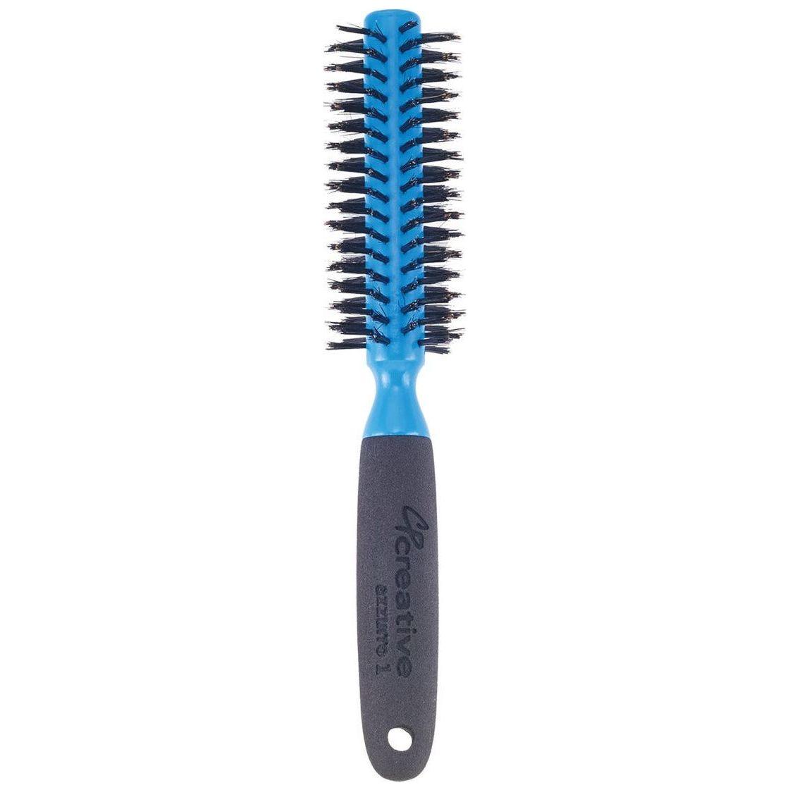 Azzurro Wood Barrel Round Boar Bristle Hair Brush