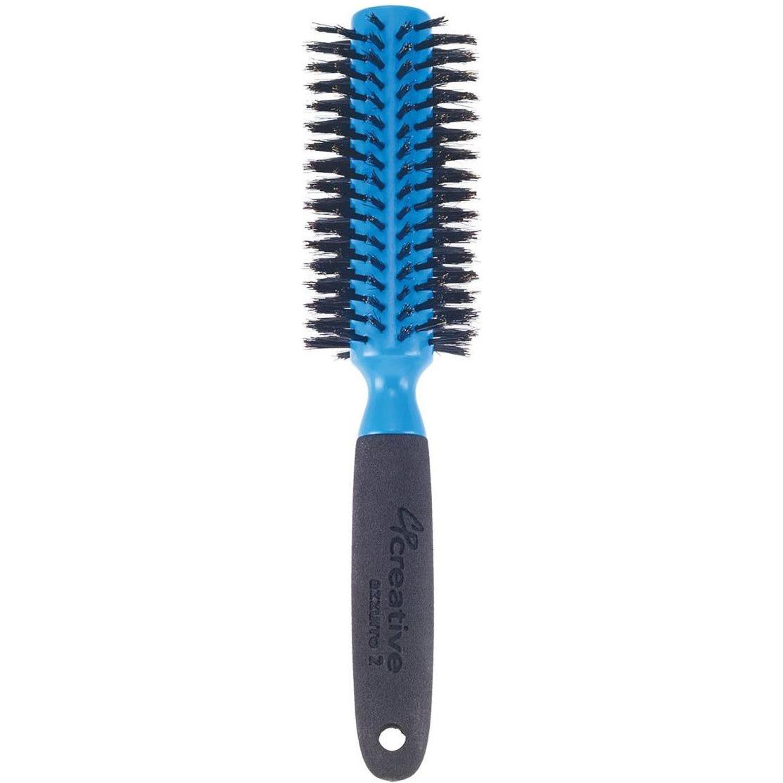 Azzurro Wood Barrel Round Boar Bristle Hair Brush