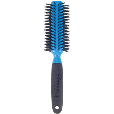 Azzurro Wood Barrel Round Boar Bristle Hair Brush