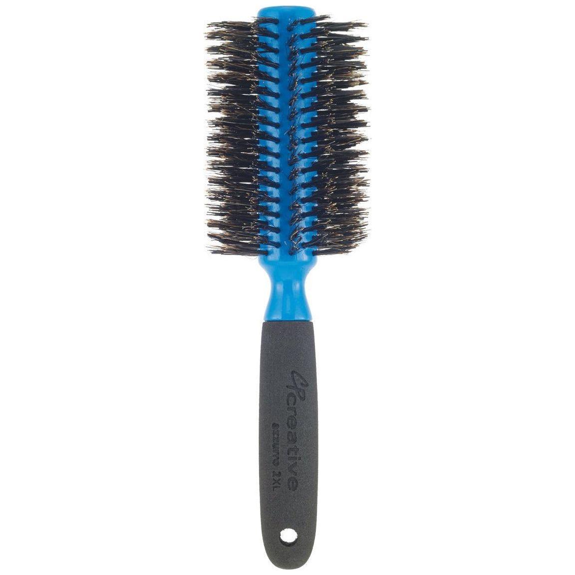 Azzurro Wood Barrel Round Boar Bristle Hair Brush