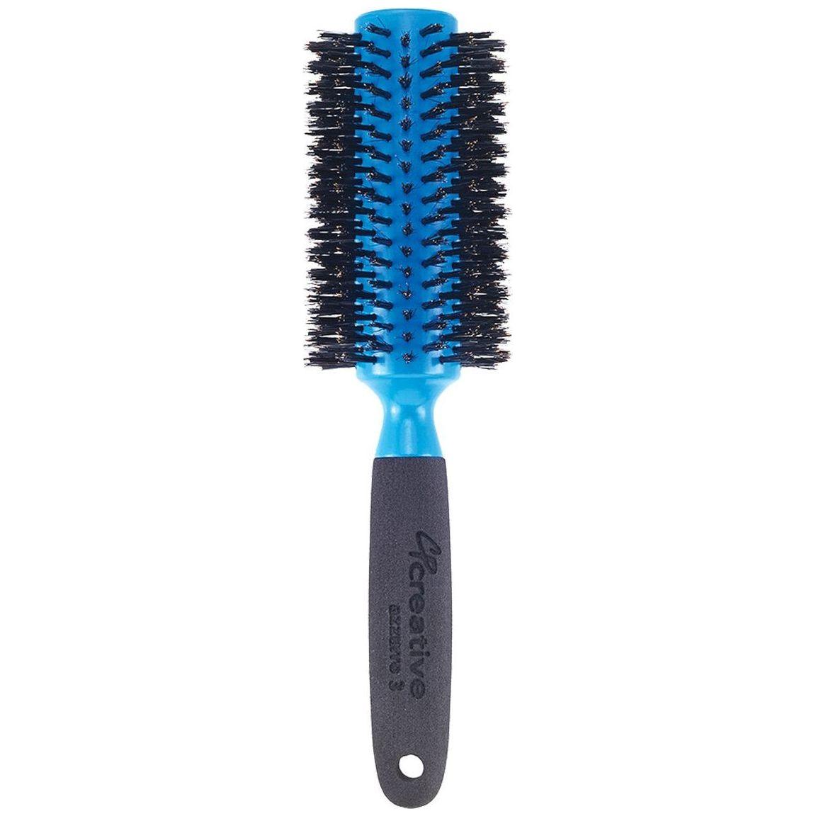 Azzurro Wood Barrel Round Boar Bristle Hair Brush