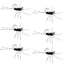 Barbless Pat's Barred Rubber Legs Tungsten Bead Jigged Black Euro Nymph  - Set of 6 Flies Hook Size 6