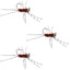 3 Pack Barbless Pat's Barred Rubber Legs Tungsten Bead Jigged Brown Euro Nymph - Hook Size 6 - Korvel
