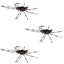 3 Pack Barbless Pat's Barred Rubber Legs Tungsten Bead Jigged Coffee/Black Euro Nymph  -  Hook Size 6 - Korvel